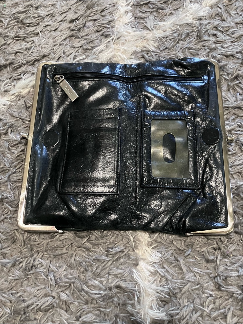 Hobo int Black Leather Clutch Wallet